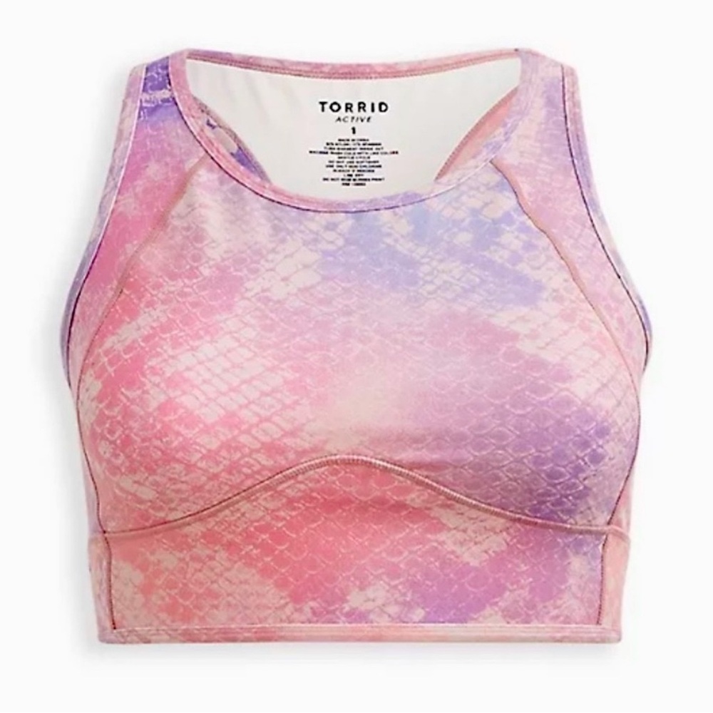 Torrid Active Snakeskin Pink and Purple Sports Bra - Size 3 NWT